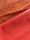 Living Coral Natural Grain Deer-Tanned Cowhide –  Full Aniline Finish, 1.1–1.3 mm (3 oz), ~20 Sq Ft