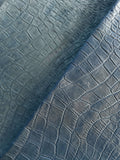 Sky Blue Large Alligator Embossed Cowhide