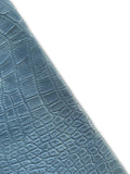 Sky Blue Large Alligator Embossed Cowhide