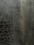 Charcoal Grey Large Alligator Embossed Cowhide