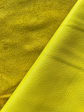 Lemon Yellow Natural Grain Deer-Tanned Cowhide –  Full Aniline Finish, 1.1–1.3 mm (3 oz), ~20 Sq Ft
