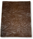 Luggage Brown Floral Embossed Leather - 8.5" x 11" Pre-Cut Sheets
