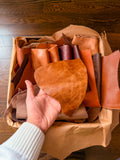 Brown Full Grain Leather Scraps & Remnants – Sold by the Pound