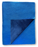 Royal Blue Metallic Natural Grain Chrome-Tanned Cowhide – Metallic Foil Finish, 1.1–1.3 mm (3 oz), Pre-Cut Leather Sheets (8.5" × 11")