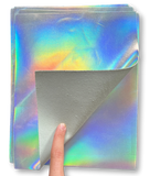 Silver Iridescent Leather: 8.5'' X 11'' Pre-Cut Pieces