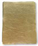 Gold Metallic Natural Grain Chrome-Tanned Cowhide – Metallic Foil Finish, 1.1–1.3 mm (3 oz), Pre-Cut Leather Sheets (8.5" × 11")
