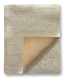 Platinum Metallic Natural Grain Chrome-Tanned Cowhide – Metallic Foil Finish, 1.1–1.3 mm (3 oz), Pre-Cut Leather Sheets (8.5" × 11")