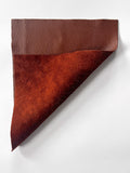 Brandy Brown Natural Grain Deer-Tanned Cowhide –  Full Aniline Finish, 1.1–1.3 mm (3 oz), Pre-Cut Leather Sheets (8.5" × 11")