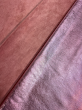 Pink Metallic Natural Grain Chrome-Tanned Cowhide – Metallic Foil Finish, 1.1–1.3 mm (3 oz), ~20 Sq Ft