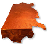 Orange Metallic Natural Grain Chrome-Tanned Cowhide – Metallic Foil Finish, 1.1–1.3 mm (3 oz), ~20 Sq Ft