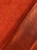 Orange Metallic Natural Grain Chrome-Tanned Cowhide – Metallic Foil Finish, 1.1–1.3 mm (3 oz), ~20 Sq Ft