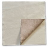 Off White Natural Grain Deer-Tanned Cowhide –  Full Aniline Finish, 1.1–1.3 mm (3 oz), Pre-Cut Leather Sheets (12" × 12")
