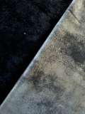 Black/Graphite Distressed Metallic Nubuck Cowhide – Full Grain, Chrome-Tanned, Italian Foil Finish, 1.1–1.3 mm (3 oz), ~20 Sq Ft