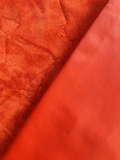 Orange Natural Grain Deer-Tanned Cowhide –  Full Aniline Finish, 1.1–1.3 mm (3 oz), ~20 Sq Ft