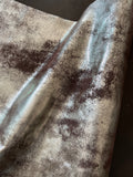 Dark Brown/Gold Distressed Metallic Nubuck Cowhide – Full Grain, Chrome-Tanned, Italian Foil Finish, 1.1–1.3 mm (3 oz), ~20 Sq Ft