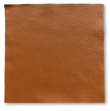 Cognac Brown Natural Grain Deer-Tanned Cowhide –  Full Aniline Finish, 1.1–1.3 mm (3 oz), Pre-Cut Leather Sheets (12" × 12")