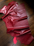Red Pull Up Cowhide – Semi Veg-Tanned, Top Grain, Wax/Oil Finish, 1.1–1.3 mm (3 oz), ~20 Sq Ft