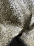 Olive Green Large Floral Embossed Cowhide