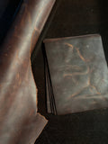 Mocha Crazy Horse Cowhide Leather – Distressed Wax/Oil Finish, 1.8–2.0 mm (4–5 oz), Pre-Cut Leather Sheets (8.5" × 11")