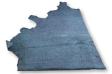 Sky Blue Large Floral Embossed Cowhide