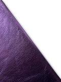 Purple Metallic Natural Grain Chrome-Tanned Cowhide – Metallic Foil Finish, 1.1–1.3 mm (3 oz), ~20 Sq Ft