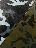 Army Green Camouflage Natural Grain Cowhide Leather: 8.5" x 11" Pre-Cut Pieces