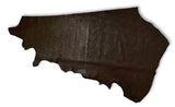 Chocolate Brown Large Floral Embossed Cowhide