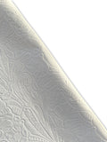White Large Floral Embossed Cowhide