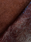 Brandy Large Floral Embossed Cowhide