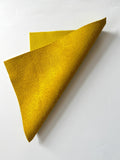 Lemon Yellow Natural Grain Deer-Tanned Cowhide –  Full Aniline Finish, 1.1–1.3 mm (3 oz), Pre-Cut Leather Sheets (8.5" × 11")