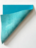 Turquoise Natural Grain Deer-Tanned Cowhide –  Full Aniline Finish, 1.1–1.3 mm (3 oz), Pre-Cut Leather Sheets (8.5" × 11")