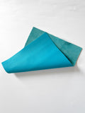 Turquoise Natural Grain Deer-Tanned Cowhide –  Full Aniline Finish, 1.1–1.3 mm (3 oz), Pre-Cut Leather Sheets (8.5" × 11")