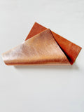 Rose Gold Metallic Natural Grain Chrome-Tanned Cowhide – Metallic Foil Finish, 1.1–1.3 mm (3 oz), Pre-Cut Leather Sheets (8.5" × 11")