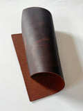 Mocha Crazy Horse Cowhide Leather – Distressed Wax/Oil Finish, 1.8–2.0 mm (4–5 oz), Pre-Cut Leather Sheets (8.5" × 11")
