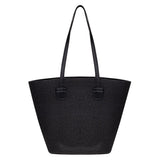 Eklips Black Straw Beach Bag for Summer Travel