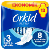 Orkid Ultra Extra Night Pads Leakage Protection 12 Count