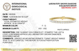 IGI Certified 14K Yellow Gold 18 1/2 Cttw Emerald Cut Lab Grown Diamond Tennis Bracelet