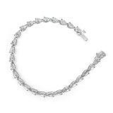 IGI Certified 14K White Gold 12.0 Cttw Pear Cut Lab Grown Diamond Tennis Bracelet