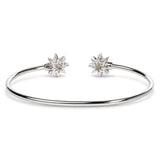 .925 Sterling Silver Diamond Accent Star Flexy Open Bangle Bracelet