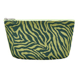 Eklips Khaki Zebra Pattern Makeup Bag with Secure Zipper