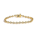 10K Yellow Gold 1 1/2 Cttw Lab Grown Diamond Bezel Link Bracelet