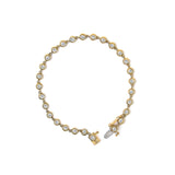 10K Yellow Gold 1 1/2 Cttw Lab Grown Diamond Bezel Link Bracelet