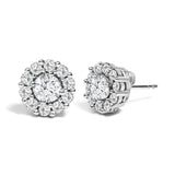 10K White Gold 1 1/2 Cttw Lab Grown Diamond Halo Stud Earrings