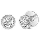 Men's 14K White Gold 1 3/4 Cttw Lab Grown Diamond Halo Cufflink