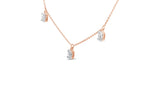 14K Rose Gold 1 3/8 Cttw Oval Lab Grown Diamond Dangle Station Necklace - 17" Inches