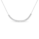 14K White Gold Lab Grown Diamond 5.0 Cttw Emerald Cut Station Necklace