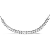 14K White Gold Lab Grown Diamond 5.0 Cttw Emerald Cut Station Necklace
