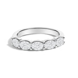 14K White Gold 1 1/4 Cttw Lab Grown Oval East West Band Ring