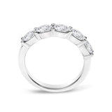14K White Gold 1 1/4 Cttw Lab Grown Oval East West Band Ring