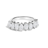 14K White Gold 1 2/3 Cttw Lab Grown Pear Diamond Band Ring Bezel Setting